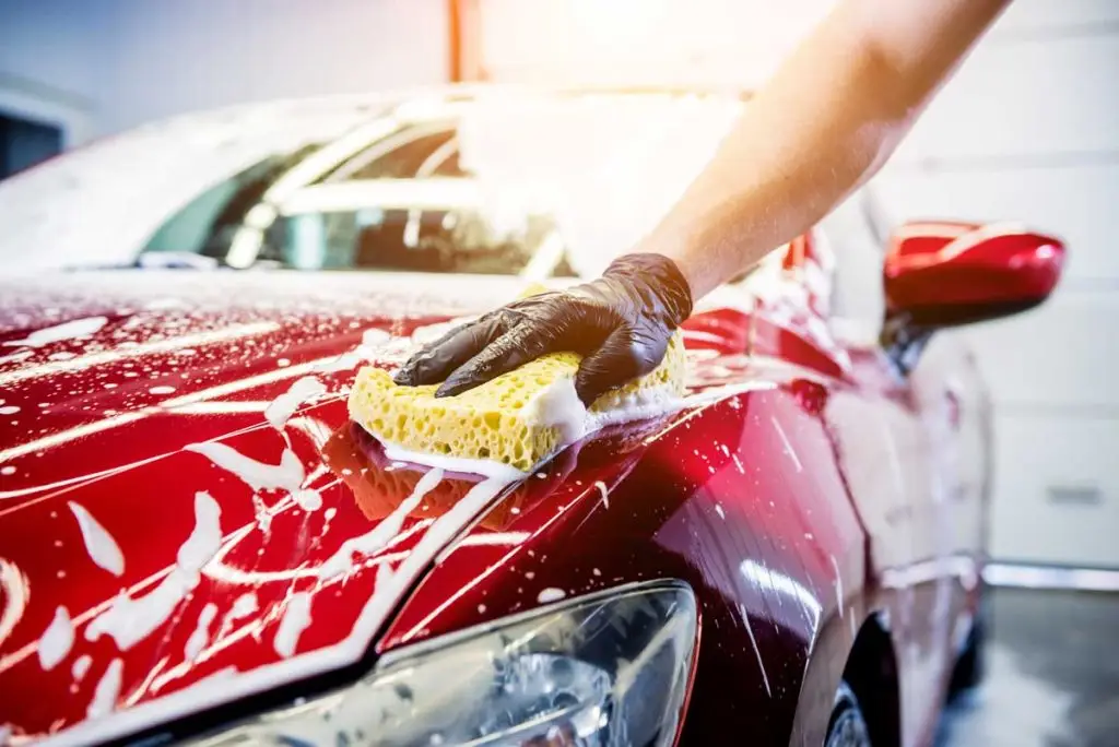 Exterior Auto Detailing a Nice Red Vehicle